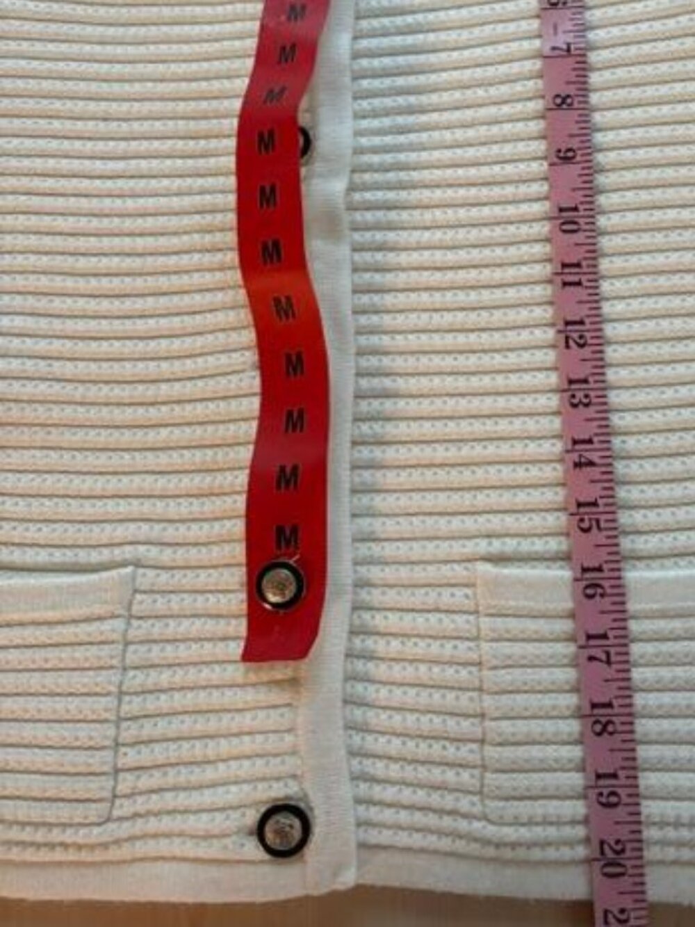 New Women's Hilary Radley Cream White Knitted Cardigan Button Front Sweater Med - Picture 10 of 11
